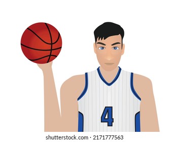 Man in basketball uniform. vector illustration