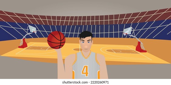 Man in basketball uniform. vector illustration