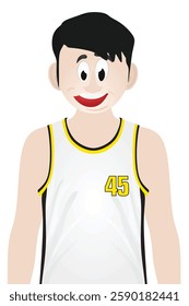 Man in basketball uniform. vector illustration