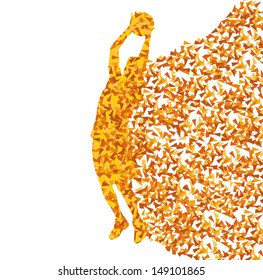 Man basketball vector background silhouette made of triangle fragments vector abstract background