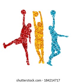 Man basketball vector background silhouette concept