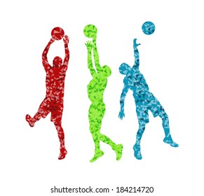 Man basketball vector background silhouette concept