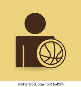 man baskette ball design icon vector illustration eps 10