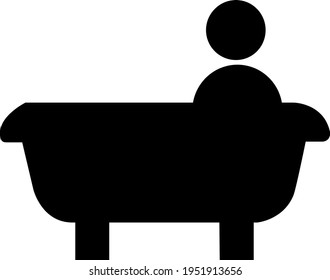 Man bathing black and white symbol