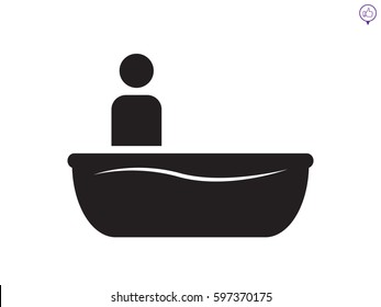 a man in a bathroom, symbol, vector illustration eps10