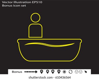 a man in a bathroom, symbol, vector illustration eps10