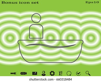 a man in a bathroom, symbol, vector illustration eps10