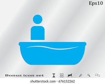 a man in a bathroom, symbol, vector illustration eps10