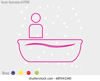 a man in a bathroom, symbol, vector illustration eps10