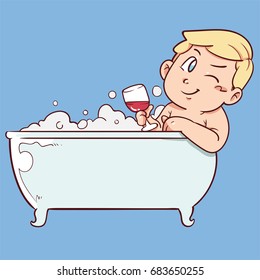 Man in bathtub