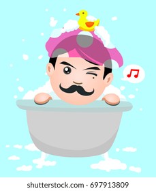 man in bathtub
