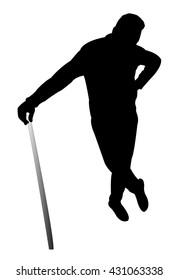man with baton, silhouette vector