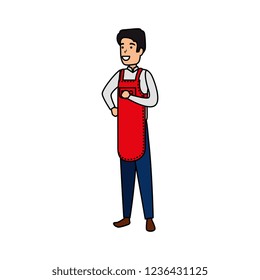 Man With Bbq Apron Character