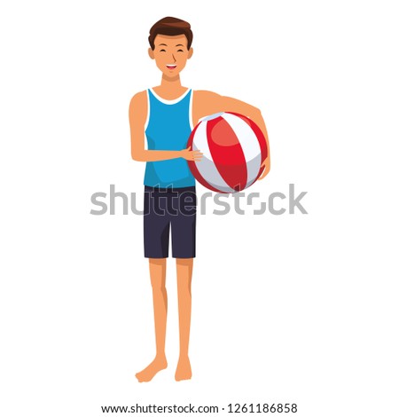 man with beach ball
