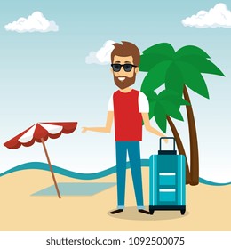 man in the beach character