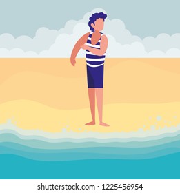 man with beach clothes
