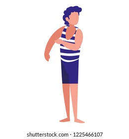 man with beach clothes