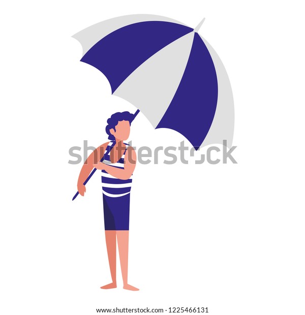 Man Beach Clothes Umbrella Stock Vector (Royalty Free) 1225466131 ...