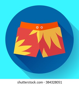 Man Beach Shorts Vector icon. Flat design style