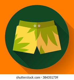 Man Beach Shorts Vector icon. Flat design style