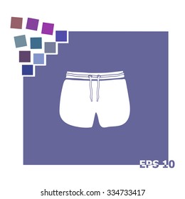 Man Beach Shorts Vector Template.