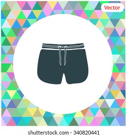 Man Beach Shorts Vector Template.