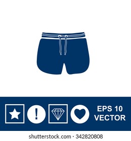 Man Beach Shorts Vector Template.