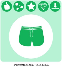 Man Beach Shorts Vector Template.