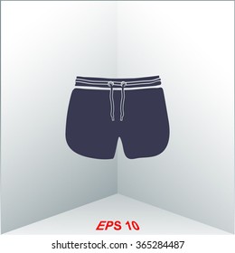 Man Beach Shorts Vector Template.