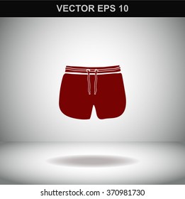 Man Beach Shorts Vector Template.