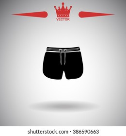 Man Beach Shorts Vector Template.
