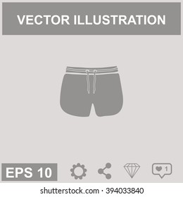 Man Beach Shorts Vector Template.