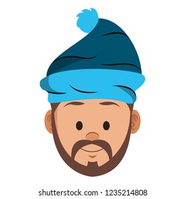 Man with beanie hat face