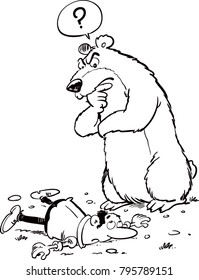 man and bear