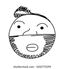 Man with a bear simple vector illustration