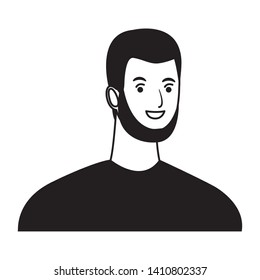 man with beard avatar cartoon character portrait profile style vector illustration graphic design