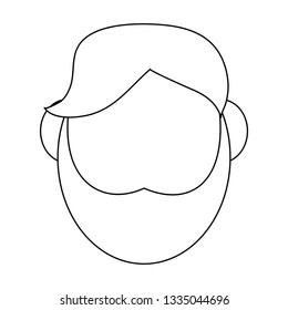 man with beard avatar faceless head in black and white