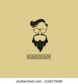 Man Beard Barber Shop Logo Stock Vector (Royalty Free) 1136171048