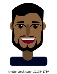 man with beard, black man, Muslim, Arab man, indian, cheerful, smile
