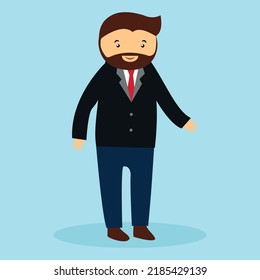 Man with a beard in a business suit and tie