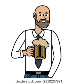 Man with beard drinking beer