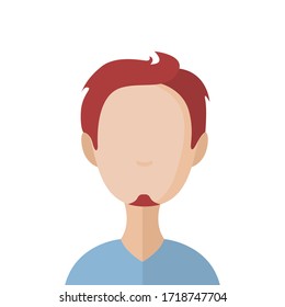 Hombre con barba de ilustración plana. Cara de hombre con icono de barba. Vector.