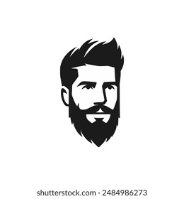 man with beard gentleman logo vector illustration template design