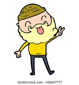 man with beard giving peace sign