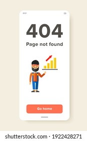 Man with beard and glasses presenting his report with increasing graph. Success, statistics, market forecasting. Presentation concept. Can be used for topics like business, finance, marketing