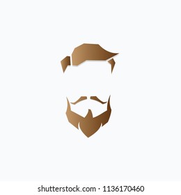 man beard hair salon logo