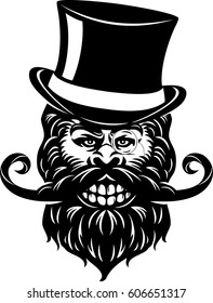 man beard with hat