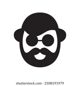 homem barba homem cabeça clássico estilo logotipo design vetor