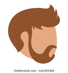 Man with beard head faceless