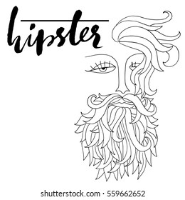 Man with beard. Hipster style. Vector illustration